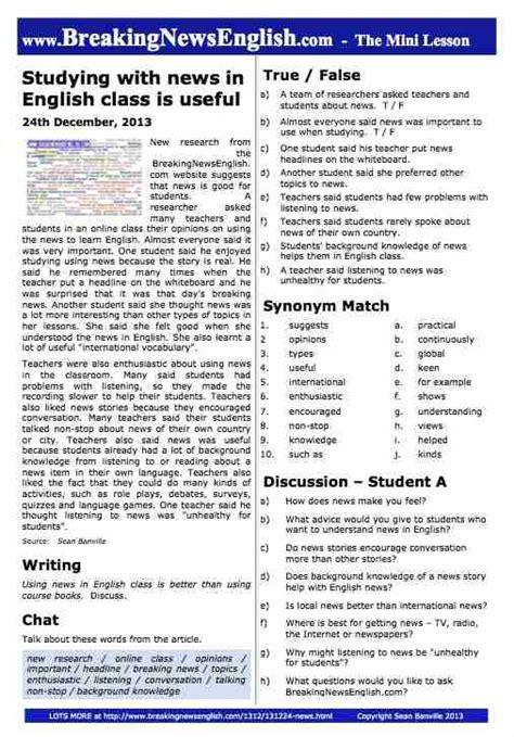 news in levels|breakingnewsenglish the mini lesson.